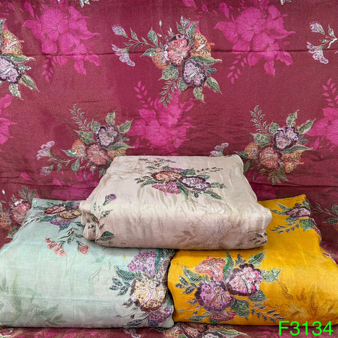 Embroidered Tissue Fabric-Fabric-F3134